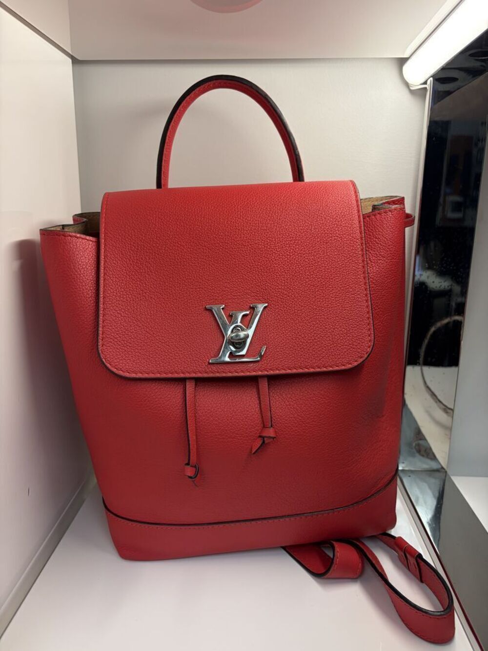 Louis Vuitton Lockme Red Leather Backpack